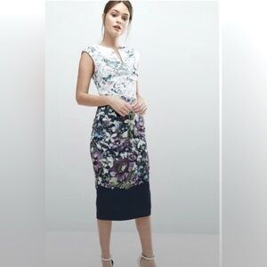 Ted Baker Tiha Entangled Enchantment Bodycon Dress US 0 butterfly birds floral
